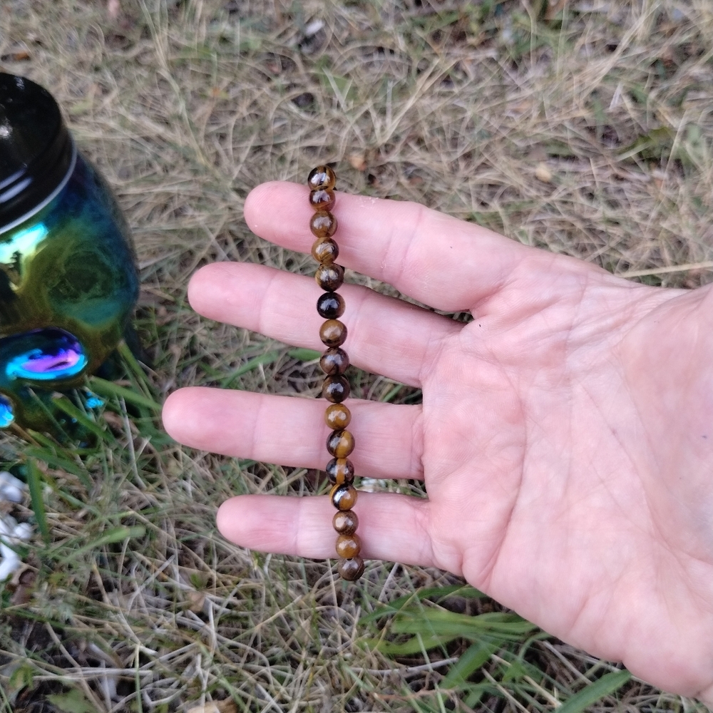 Hand Crafted Tigers Eye Stretch Gemstone Bracelet